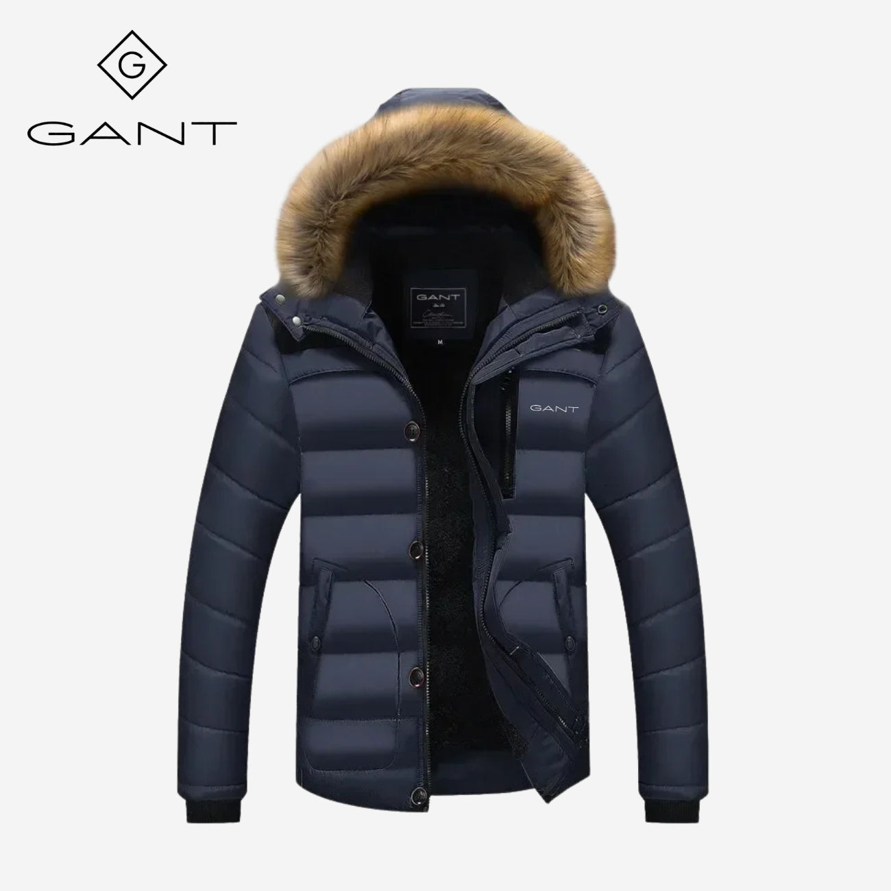 Piumino isolante con collo in pelliccia sintetica || Svendita Totale