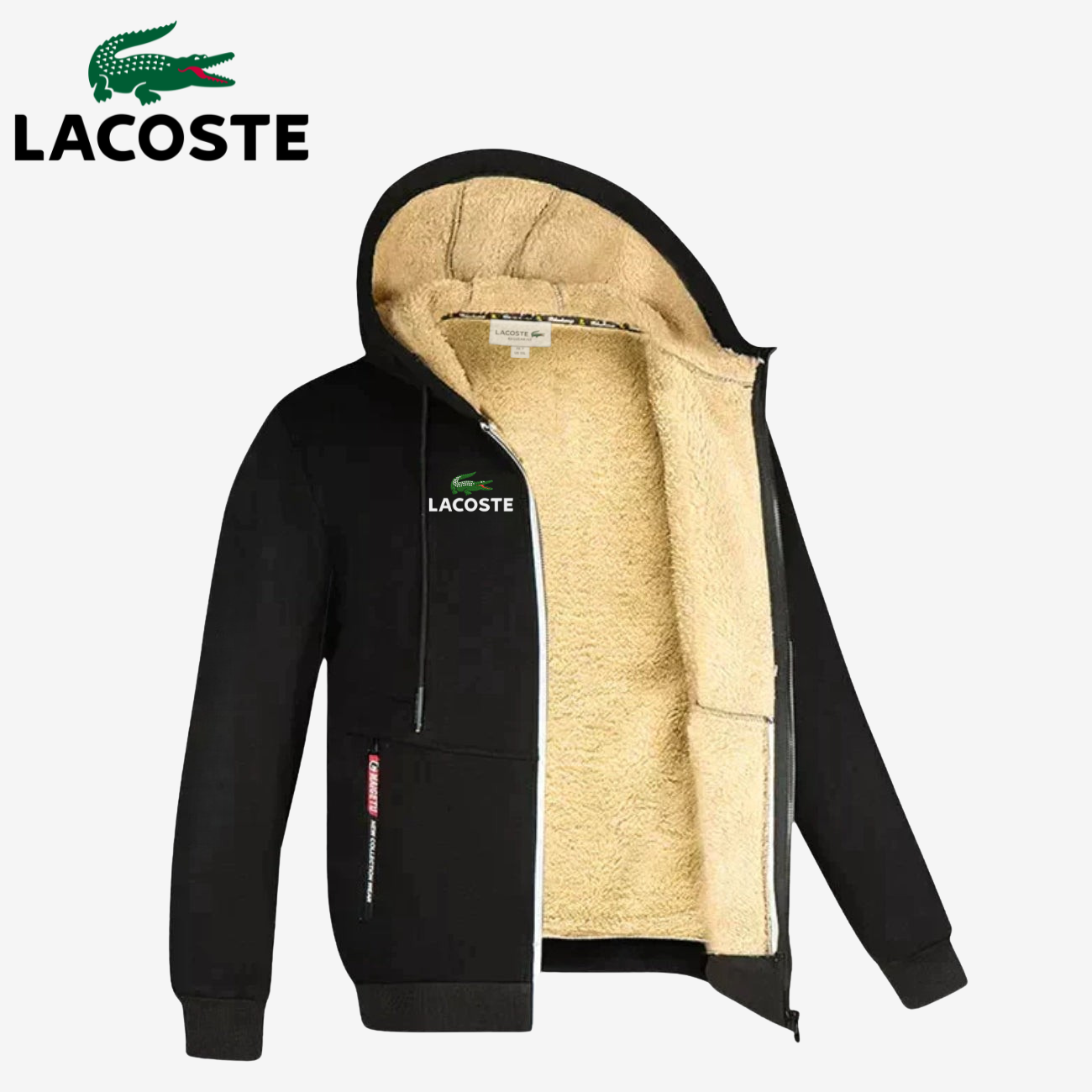 Felpa con zip foderata in sherpa - SALDI DI FINE COLLEZIONE -