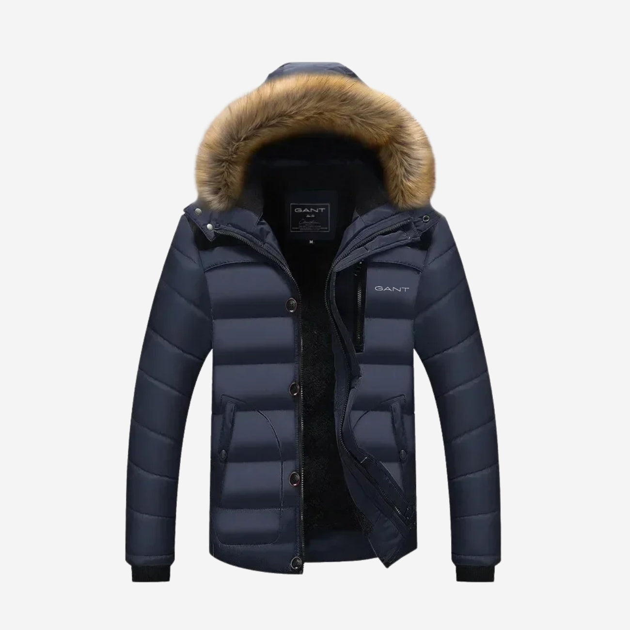 Piumino isolante con collo in pelliccia sintetica - Svendita Totale