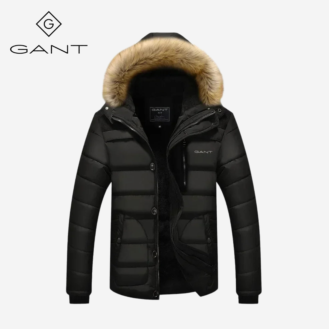 Piumino isolante con collo in pelliccia sintetica || Svendita Totale