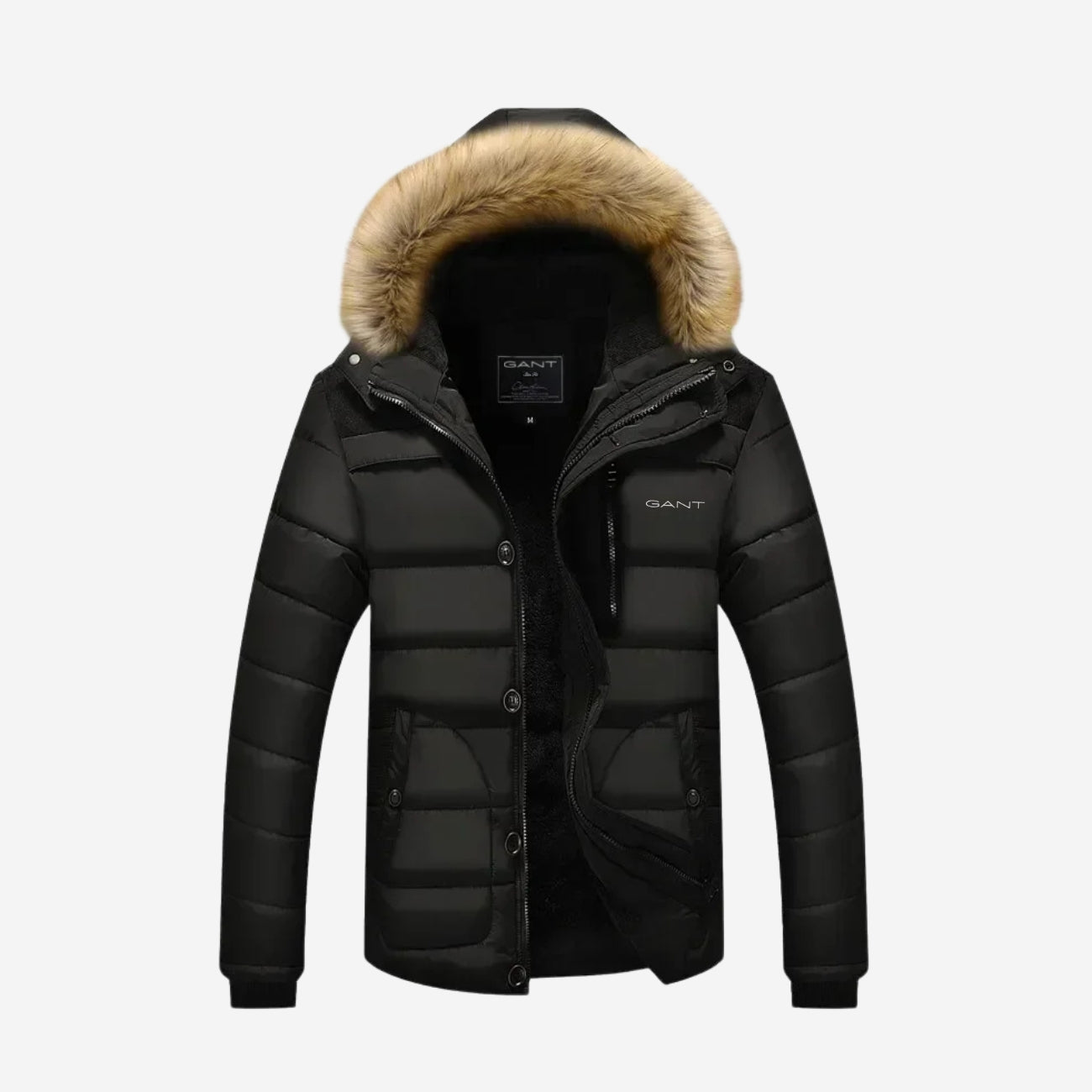 Piumino isolante con collo in pelliccia sintetica - Svendita Totale