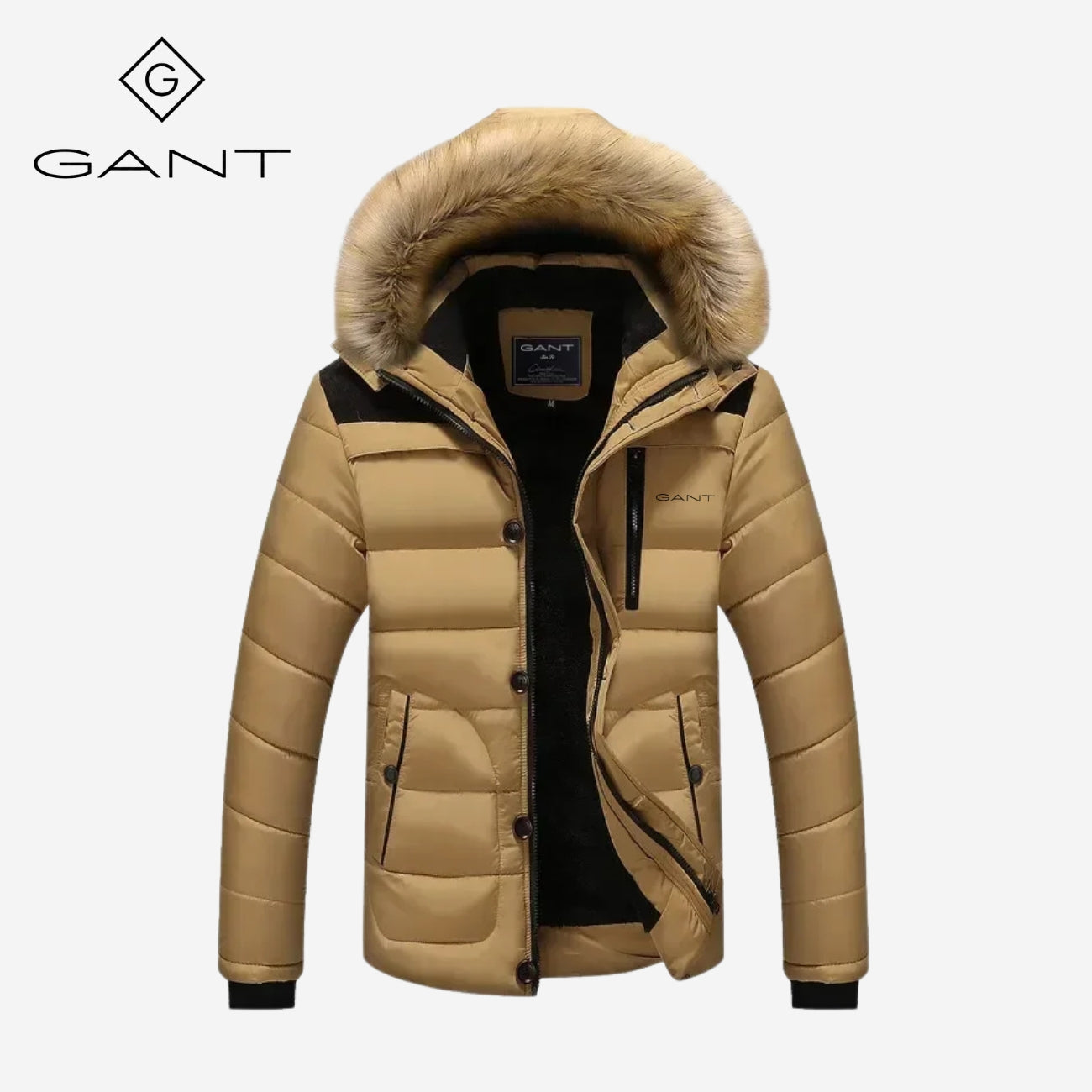 Piumino isolante con collo in pelliccia sintetica || Svendita Totale