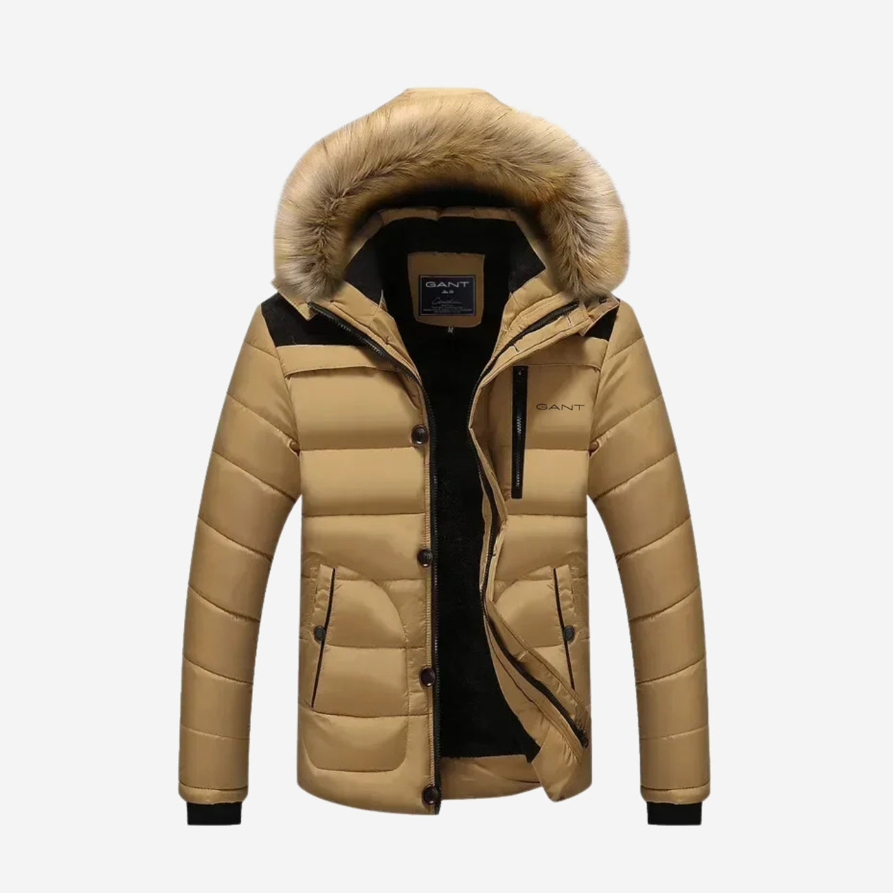 Piumino isolante con collo in pelliccia sintetica - Svendita Totale