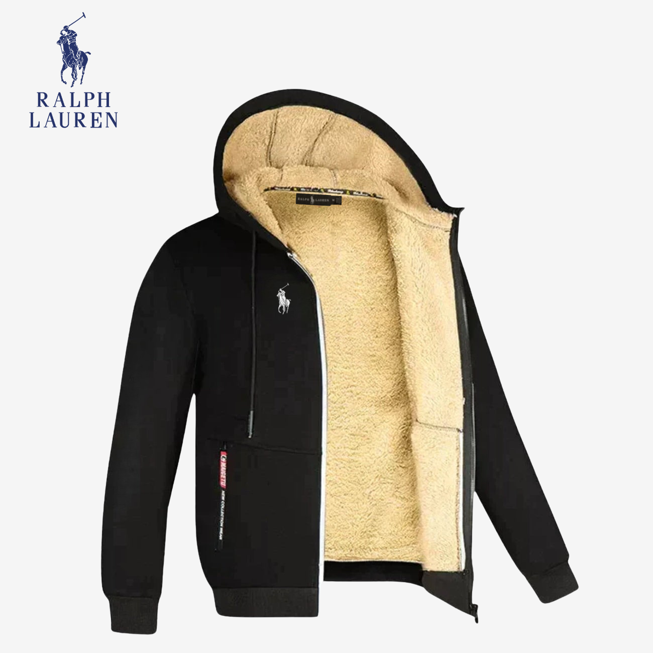 Felpa con zip foderata in sherpa - SALDI DI FINE COLLEZIONE -