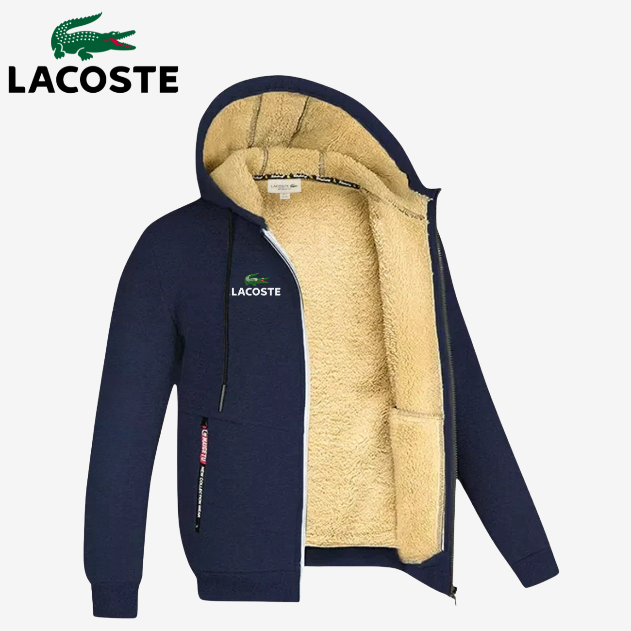 Felpa con zip foderata in sherpa - SALDI DI FINE COLLEZIONE -