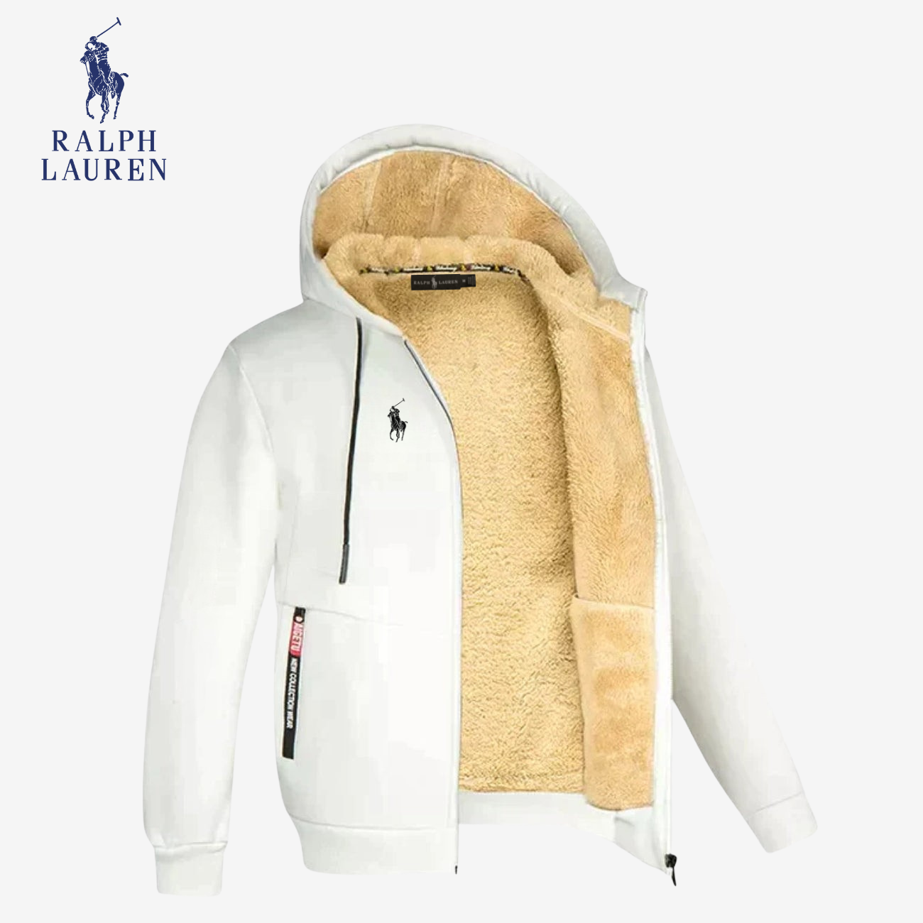 Felpa con zip foderata in sherpa - SALDI DI FINE COLLEZIONE -