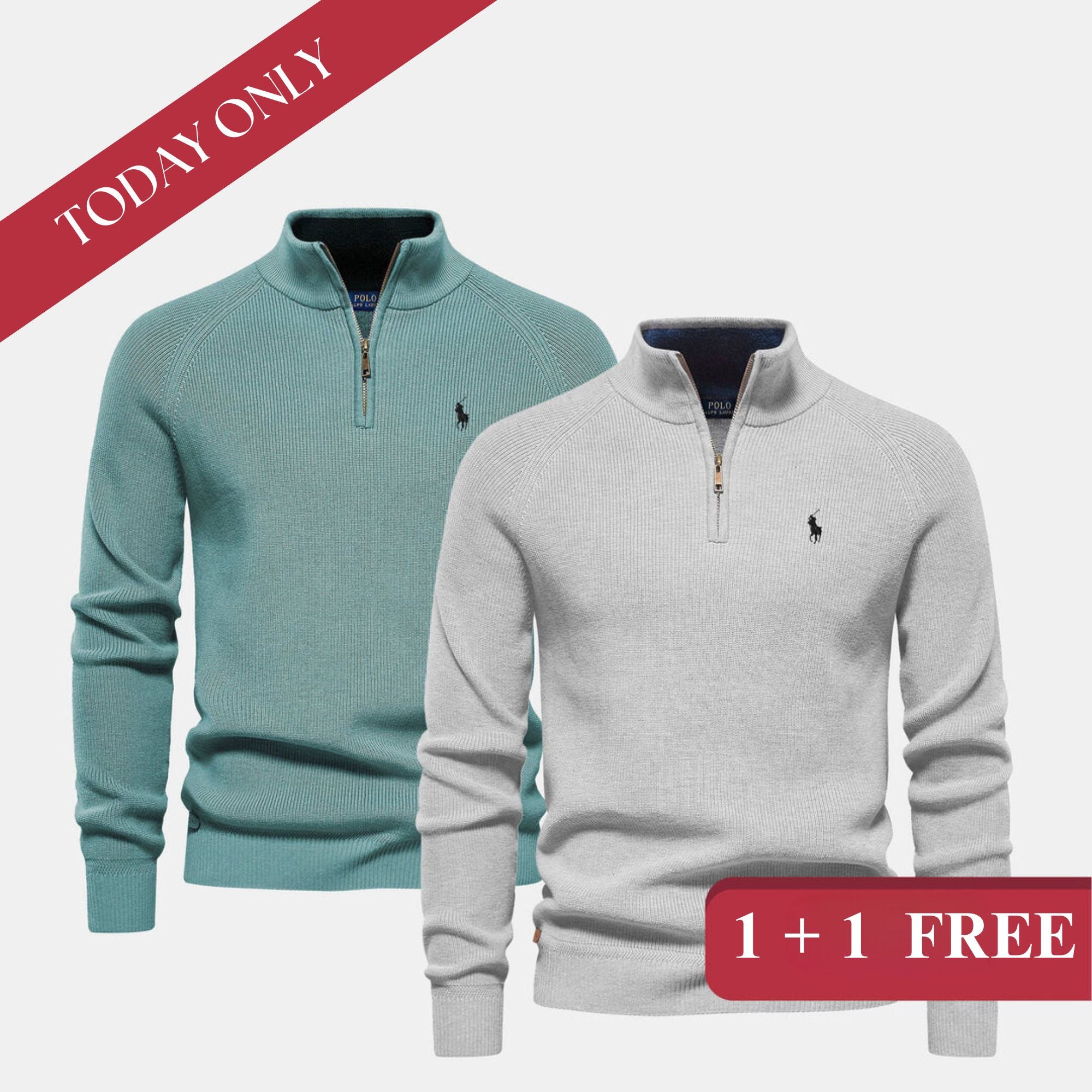 Sweater with Zip Collar 1+1 FREE | (WAREHOUSE CLEARANCE)