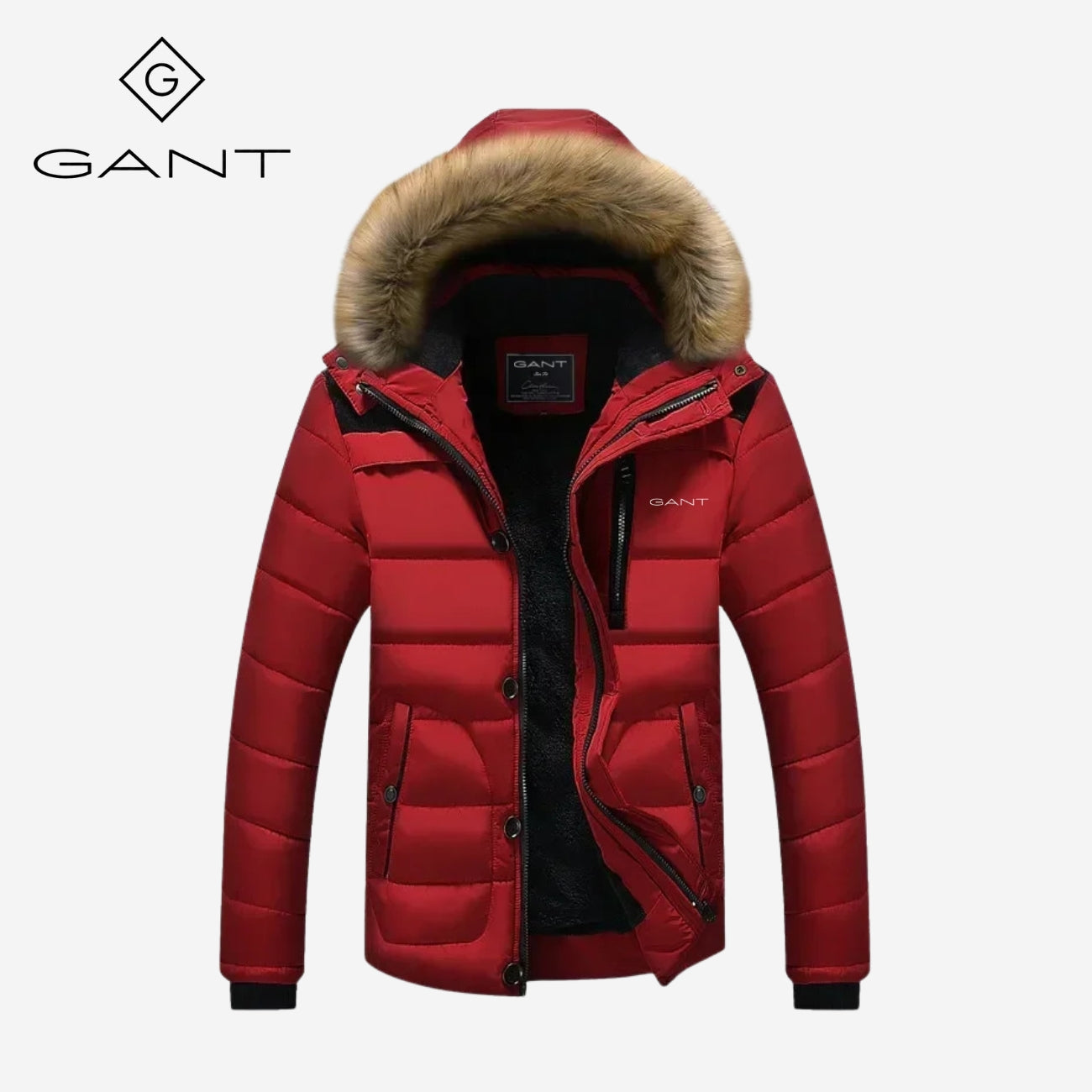 Piumino isolante con collo in pelliccia sintetica || Svendita Totale