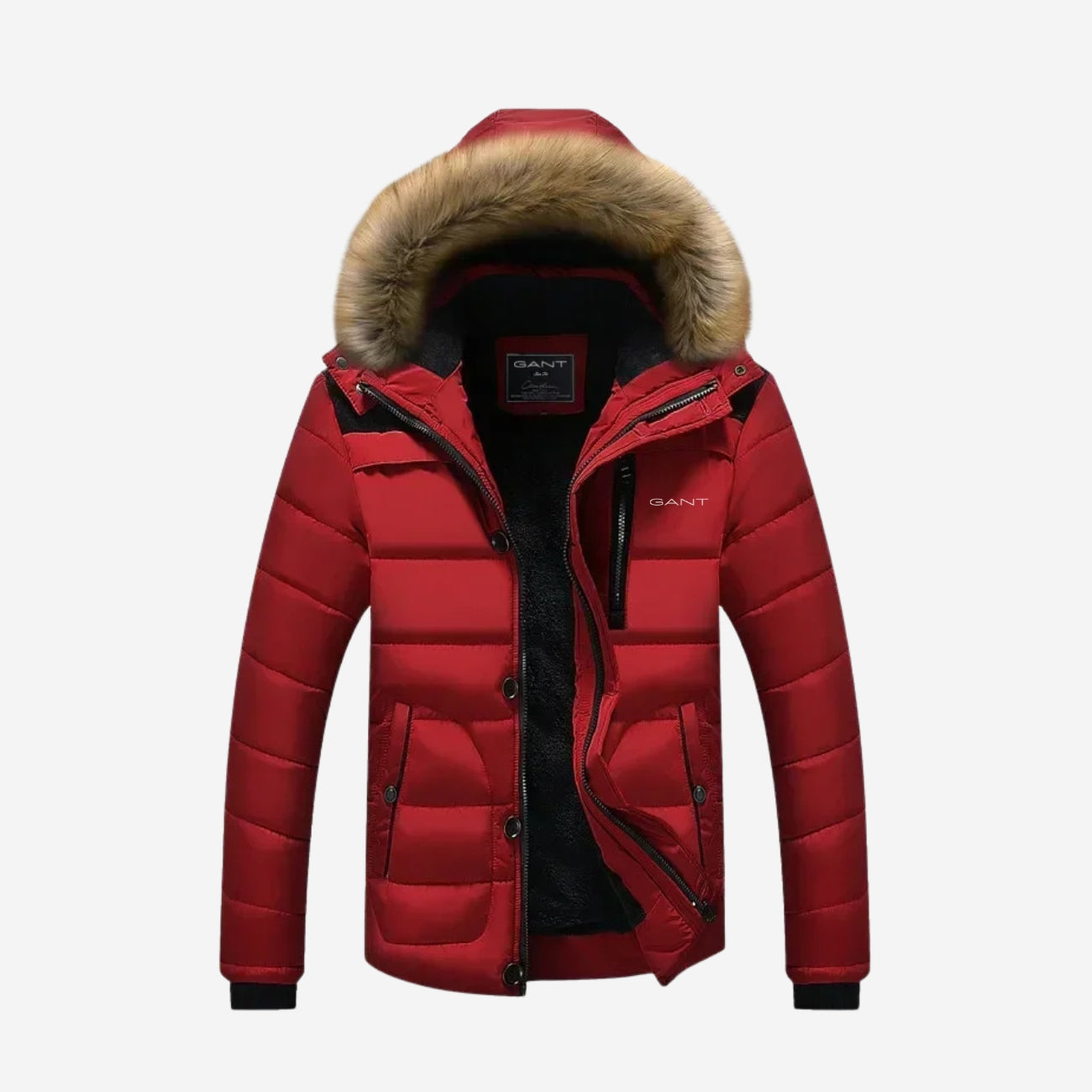 Piumino isolante con collo in pelliccia sintetica - Svendita Totale