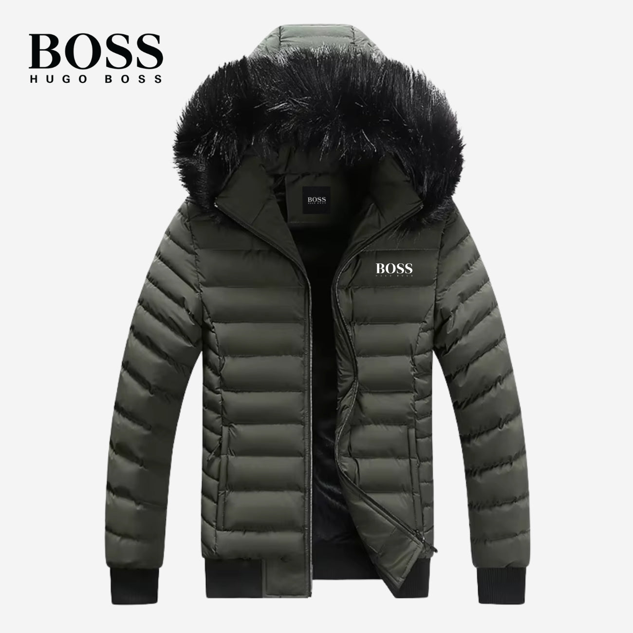 Piumino con collo in pelliccia || Svendita Totale