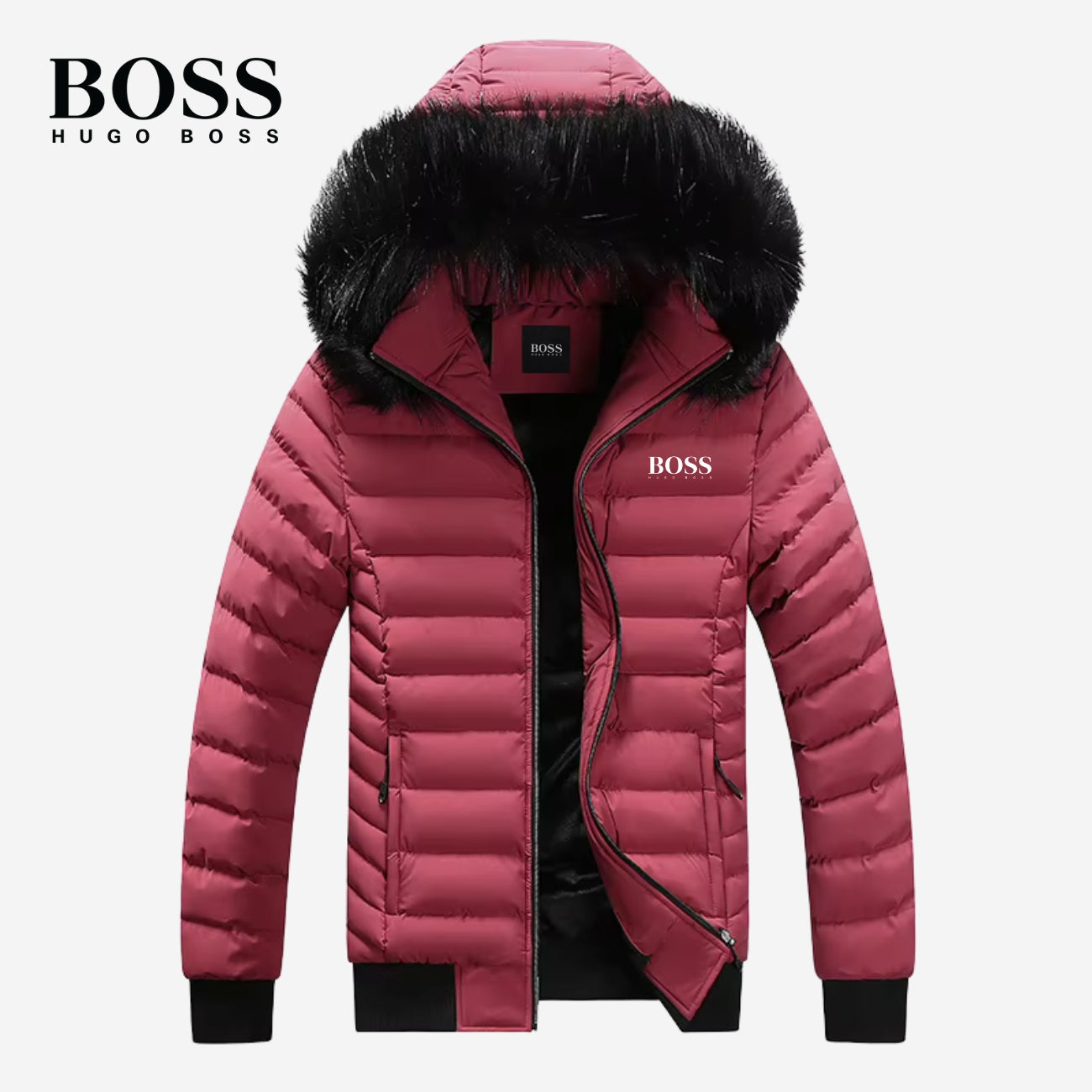 Piumino con collo in pelliccia || Svendita Totale