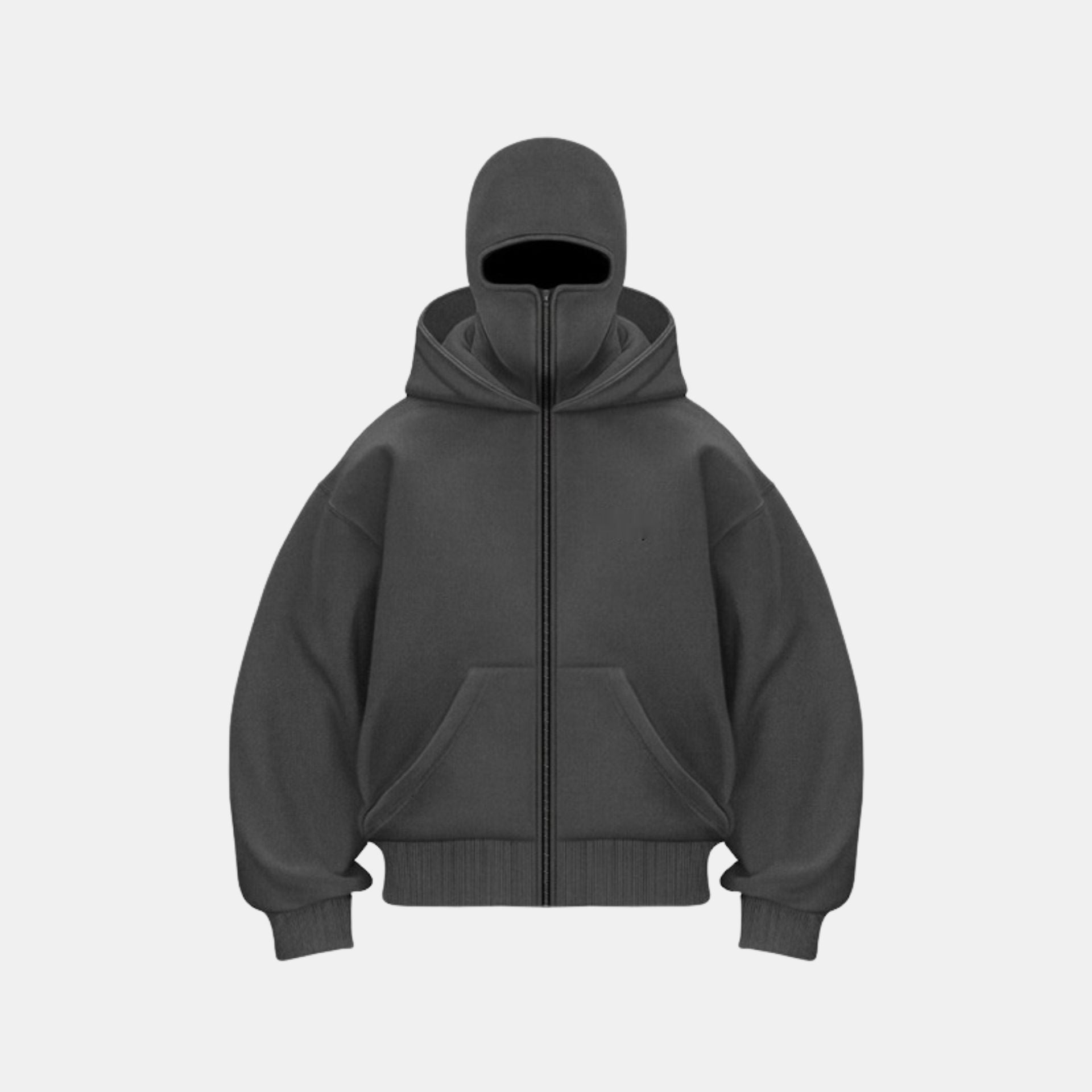 Felpa con Cappuccio e Maschera a Zip Completa
