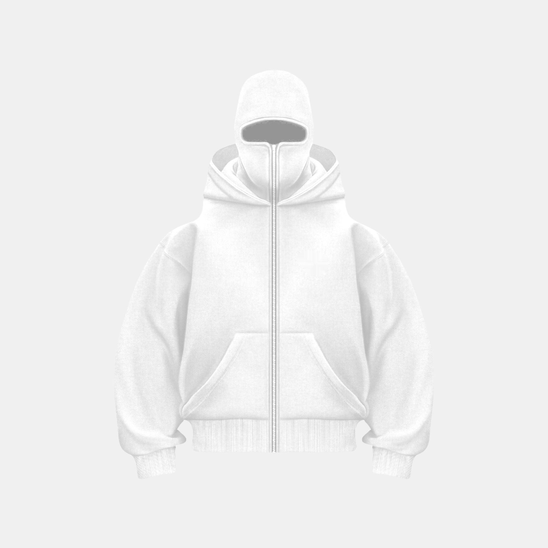 Felpa con Cappuccio e Maschera a Zip Completa